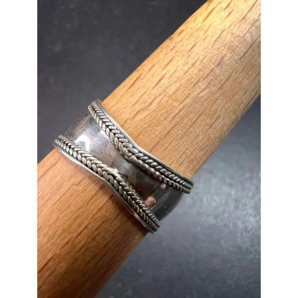 Vintage Sterling Silver Heart Ring | Indonesian Artisan | Size 10–10.25